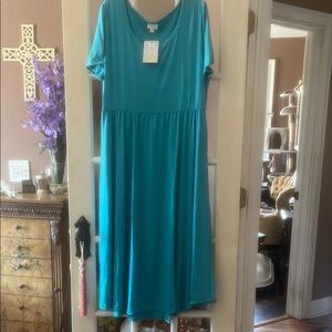 LuLaRoe Teal Short Sleeve Dress